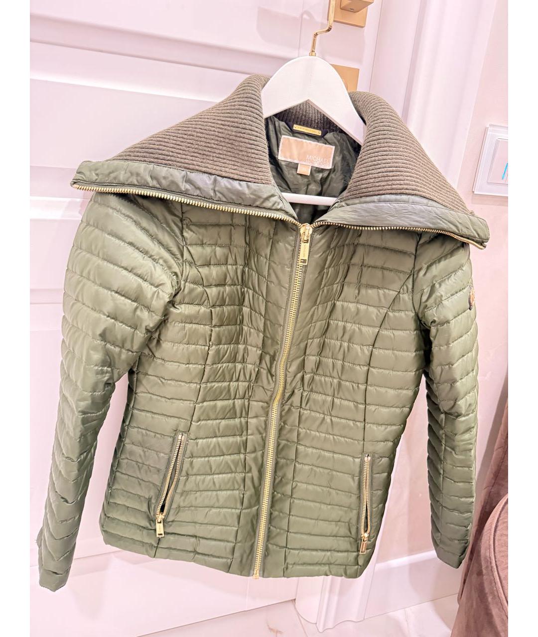 MICHAEL MICHAEL KORS Зеленая полиэстеровая куртка, фото 9