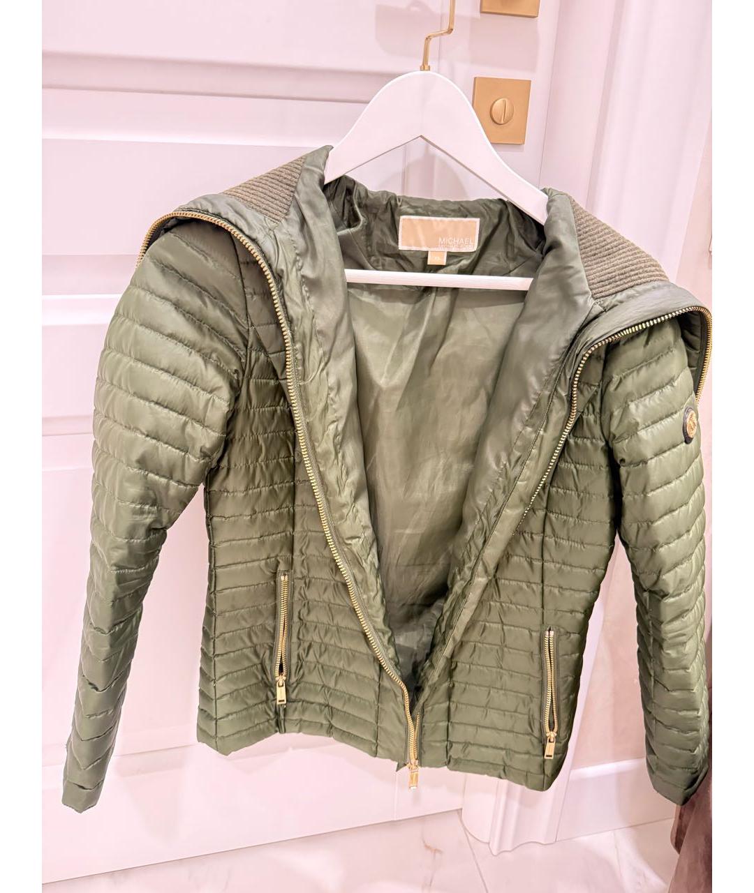 MICHAEL MICHAEL KORS Зеленая полиэстеровая куртка, фото 5