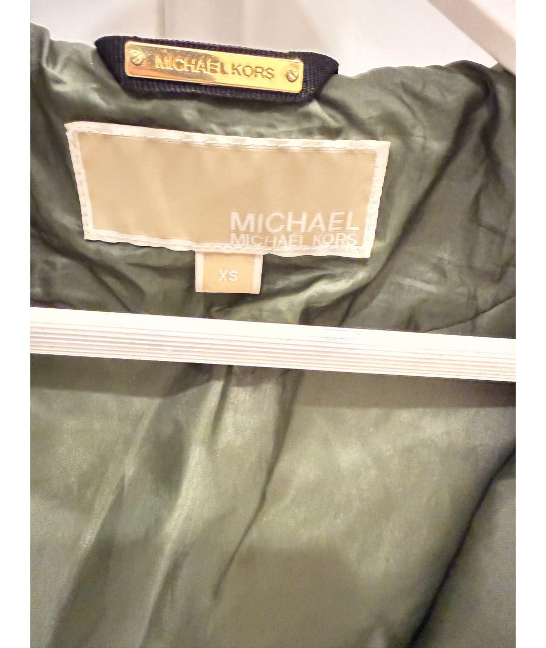MICHAEL MICHAEL KORS Зеленая полиэстеровая куртка, фото 3