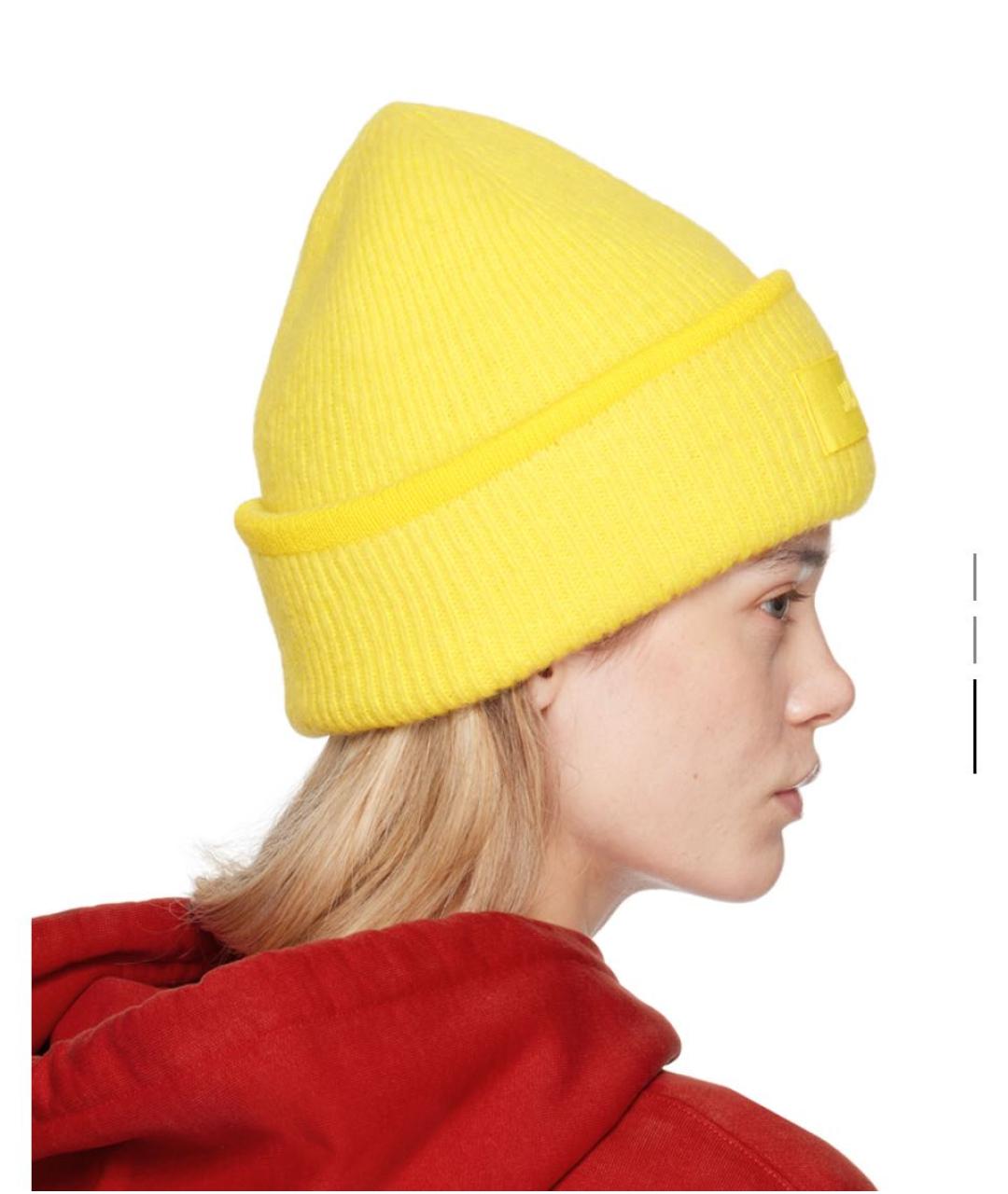 JACQUEMUS Желтая шерстяная шапка, фото 3