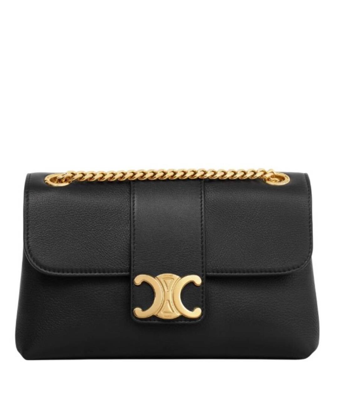 CELINE Черная кожаная сумка через плечо, фото 1