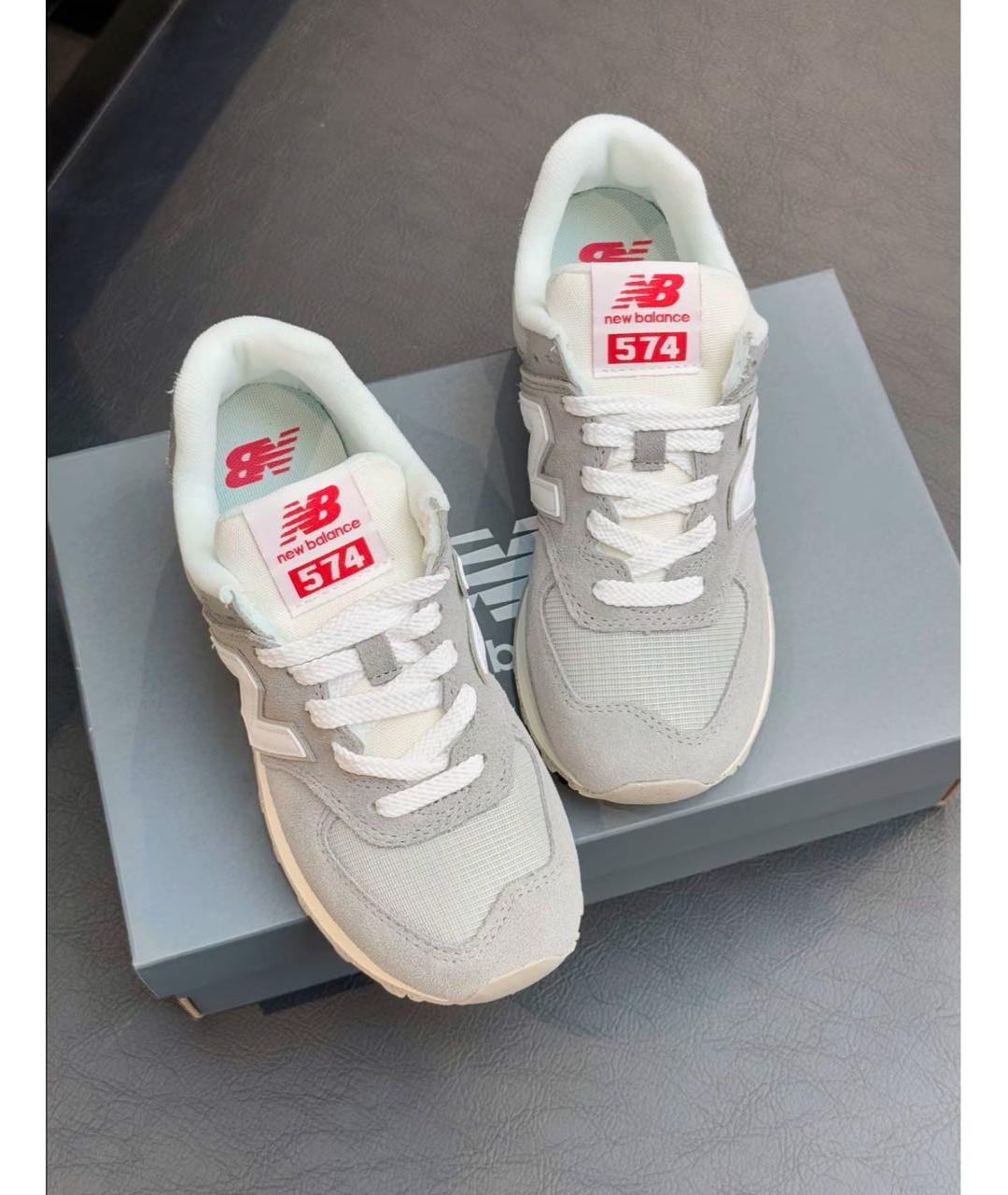 NEW BALANCE Серые замшевые низкие кроссовки / кеды, фото 4