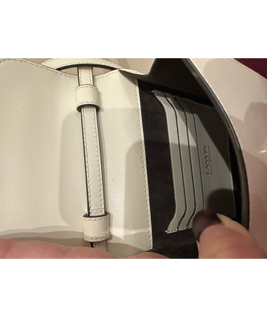 LANVIN Белая кожаная сумка через плечо, фото 7