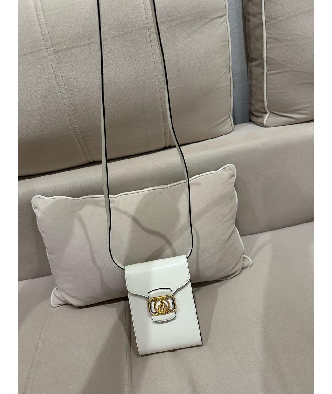 LANVIN Белая кожаная сумка через плечо, фото 4