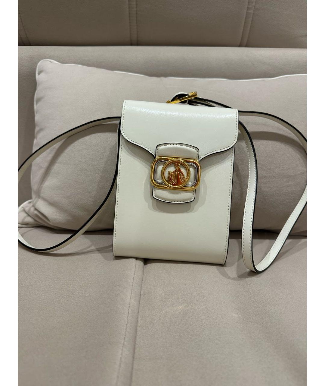 LANVIN Белая кожаная сумка через плечо, фото 9