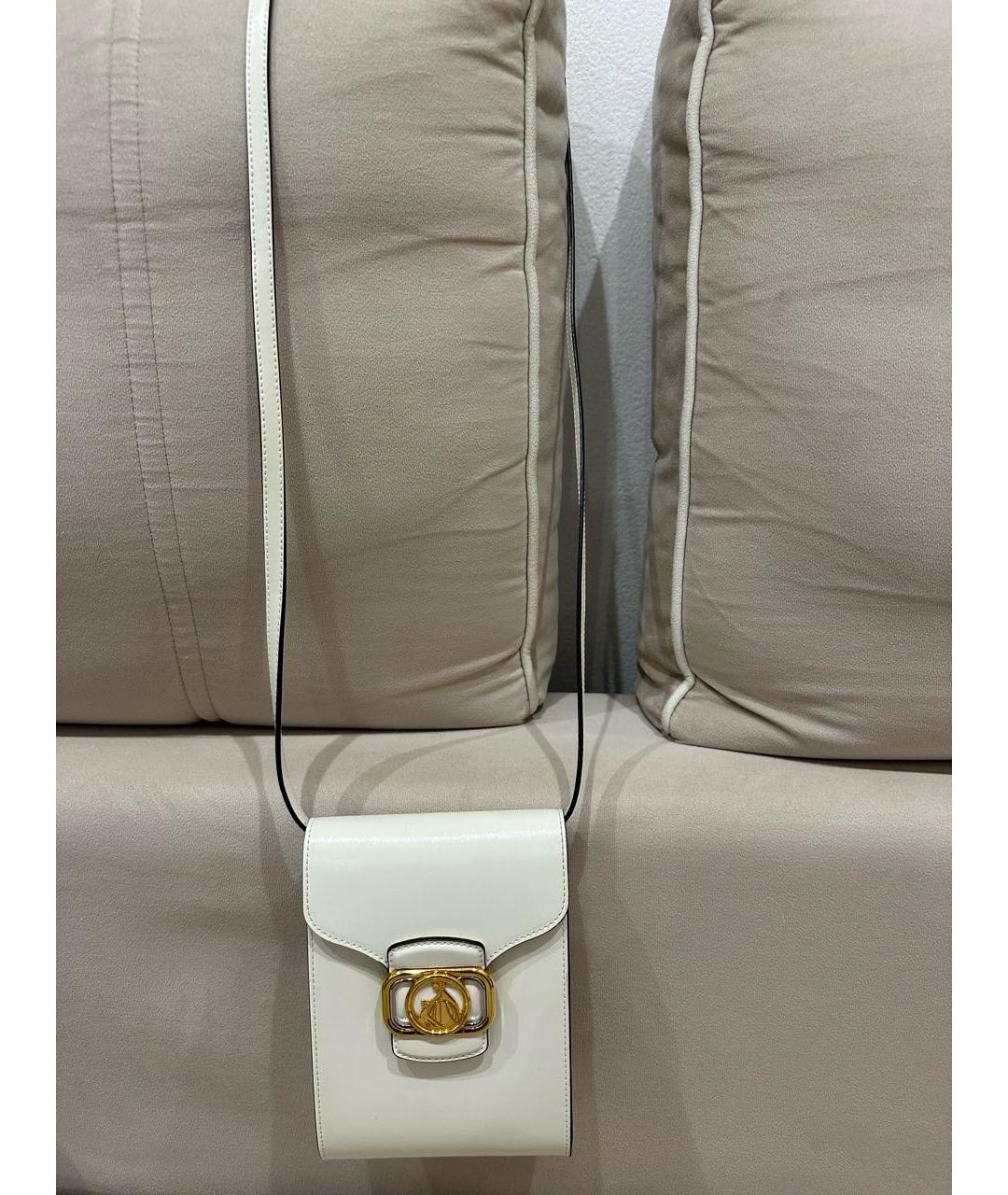 LANVIN Белая кожаная сумка через плечо, фото 8