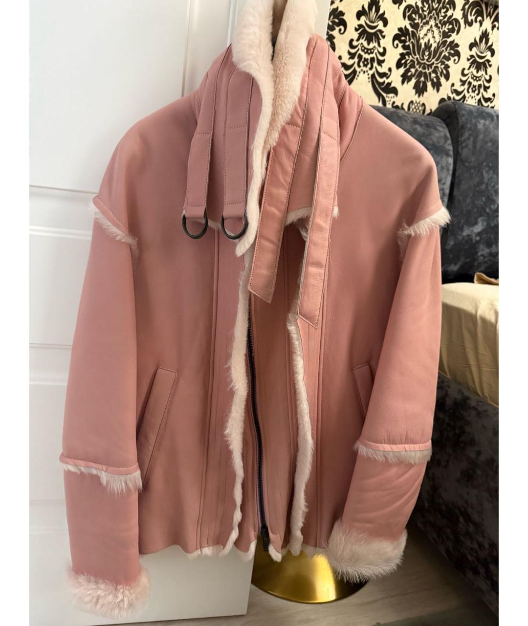 ACNE STUDIOS Розовая кожаная дубленка, фото 5