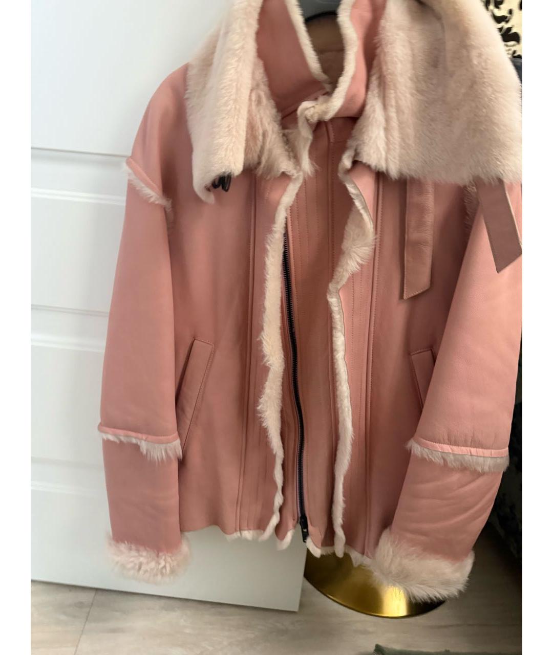 ACNE STUDIOS Розовая кожаная дубленка, фото 2