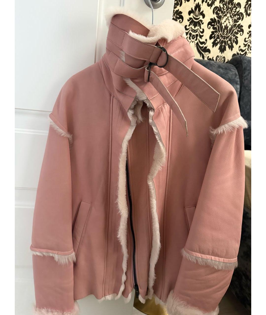 ACNE STUDIOS Розовая кожаная дубленка, фото 3