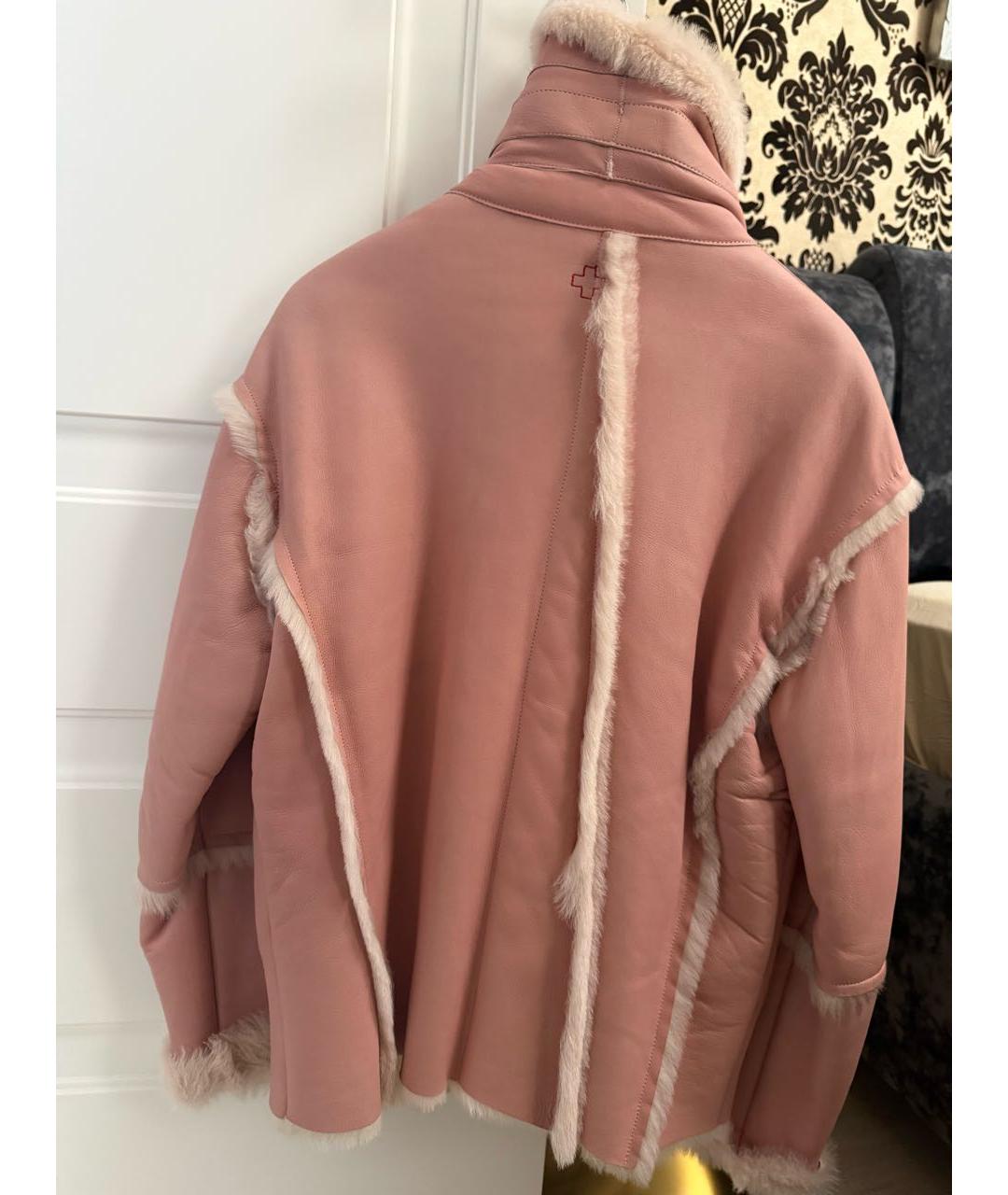 ACNE STUDIOS Розовая кожаная дубленка, фото 4