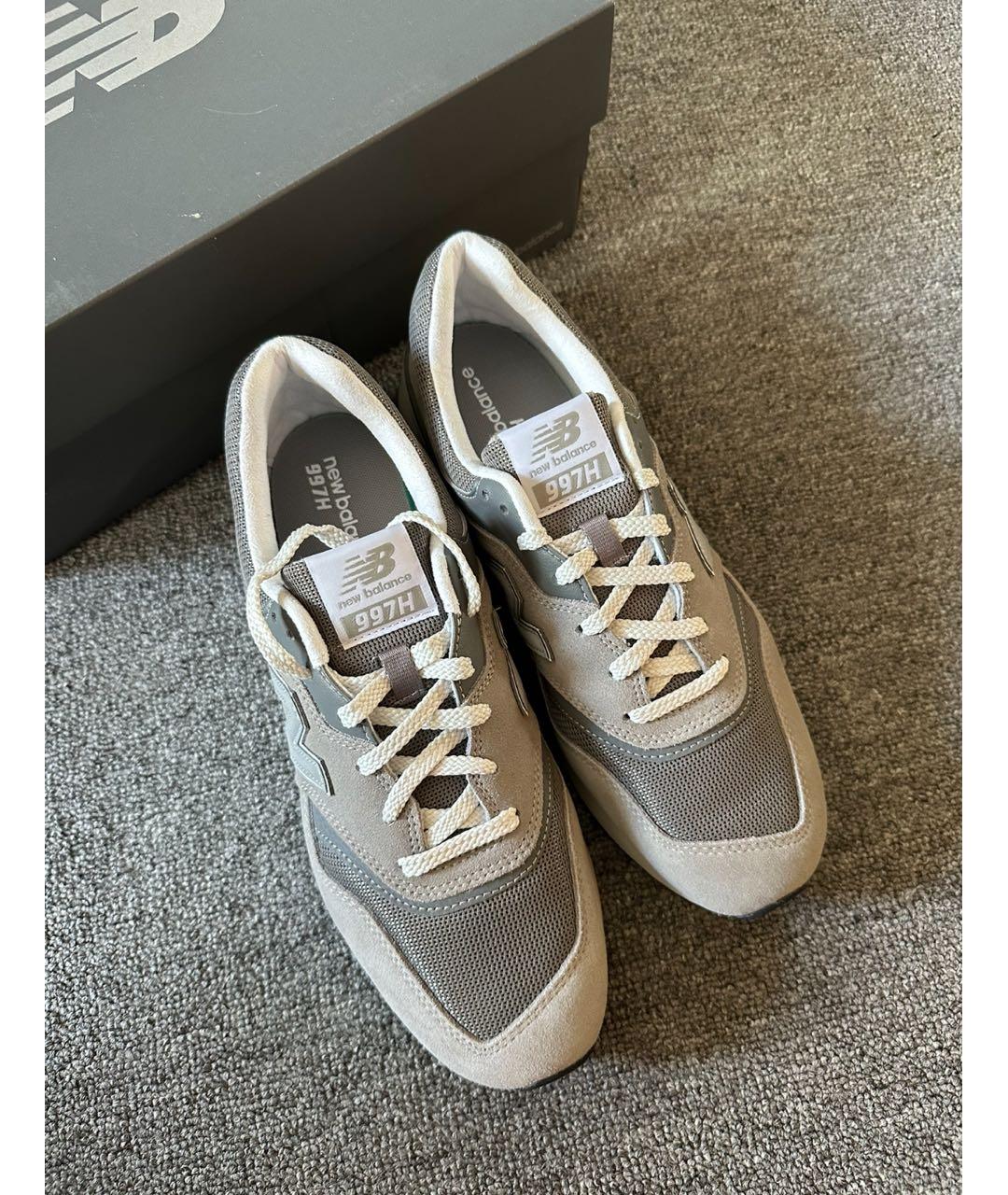 NEW BALANCE Серые замшевые низкие кроссовки / кеды, фото 3