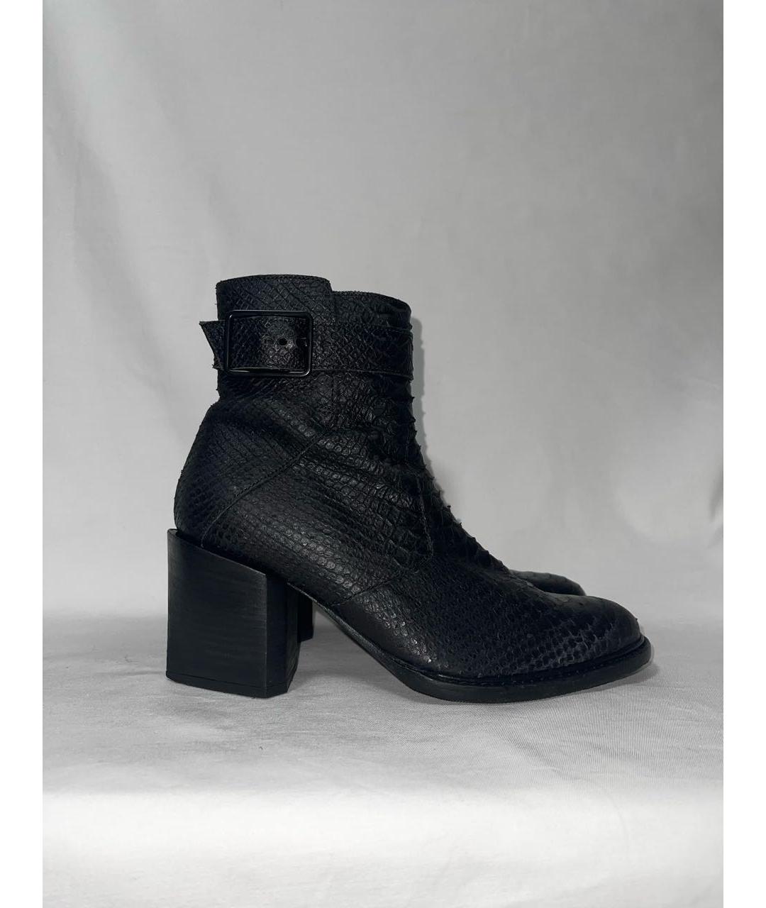 HELMUT LANG Черные кожаные ботильоны, фото 9