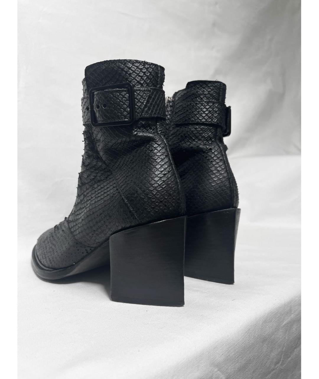 HELMUT LANG Черные кожаные ботильоны, фото 4