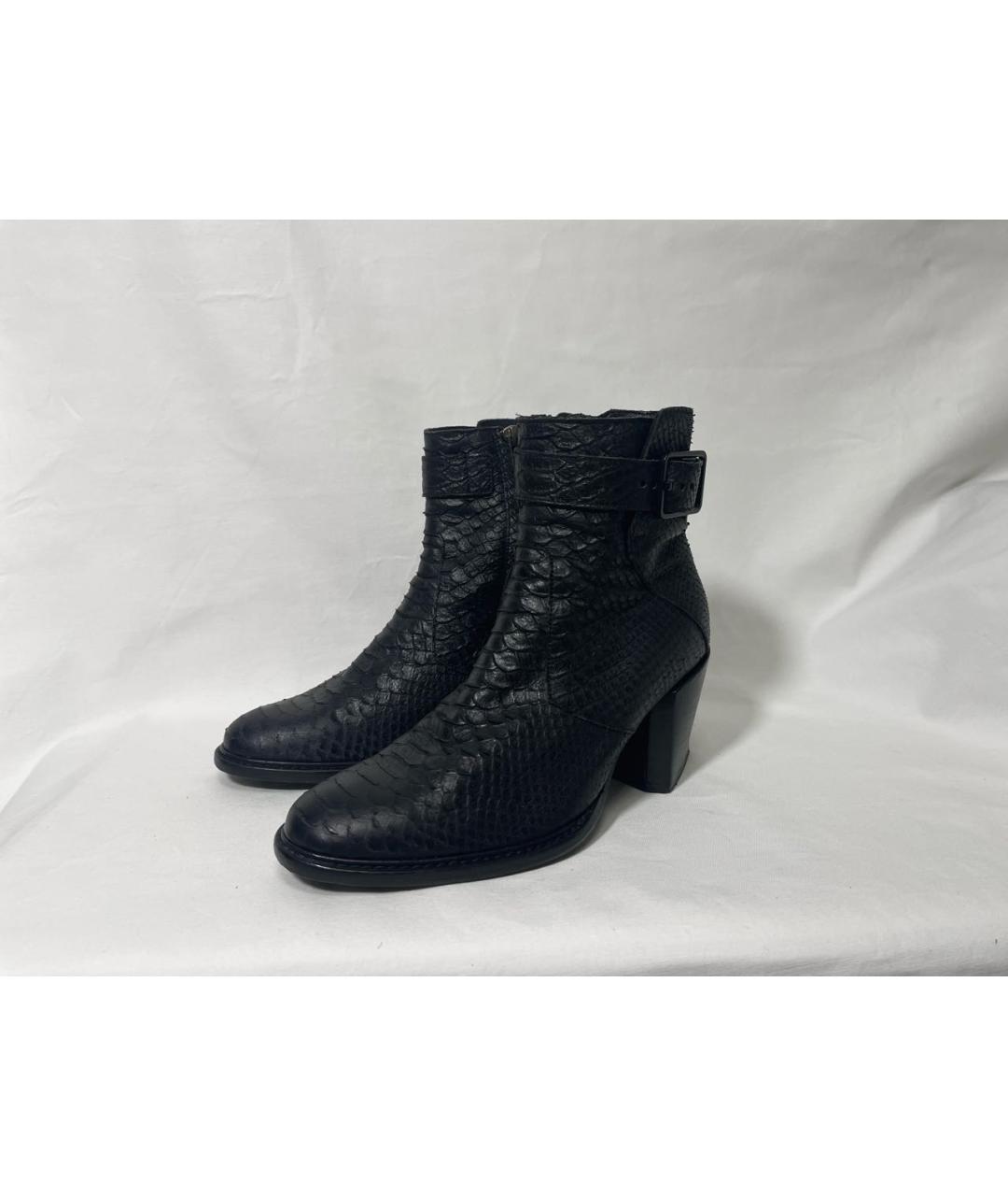 HELMUT LANG Черные кожаные ботильоны, фото 6