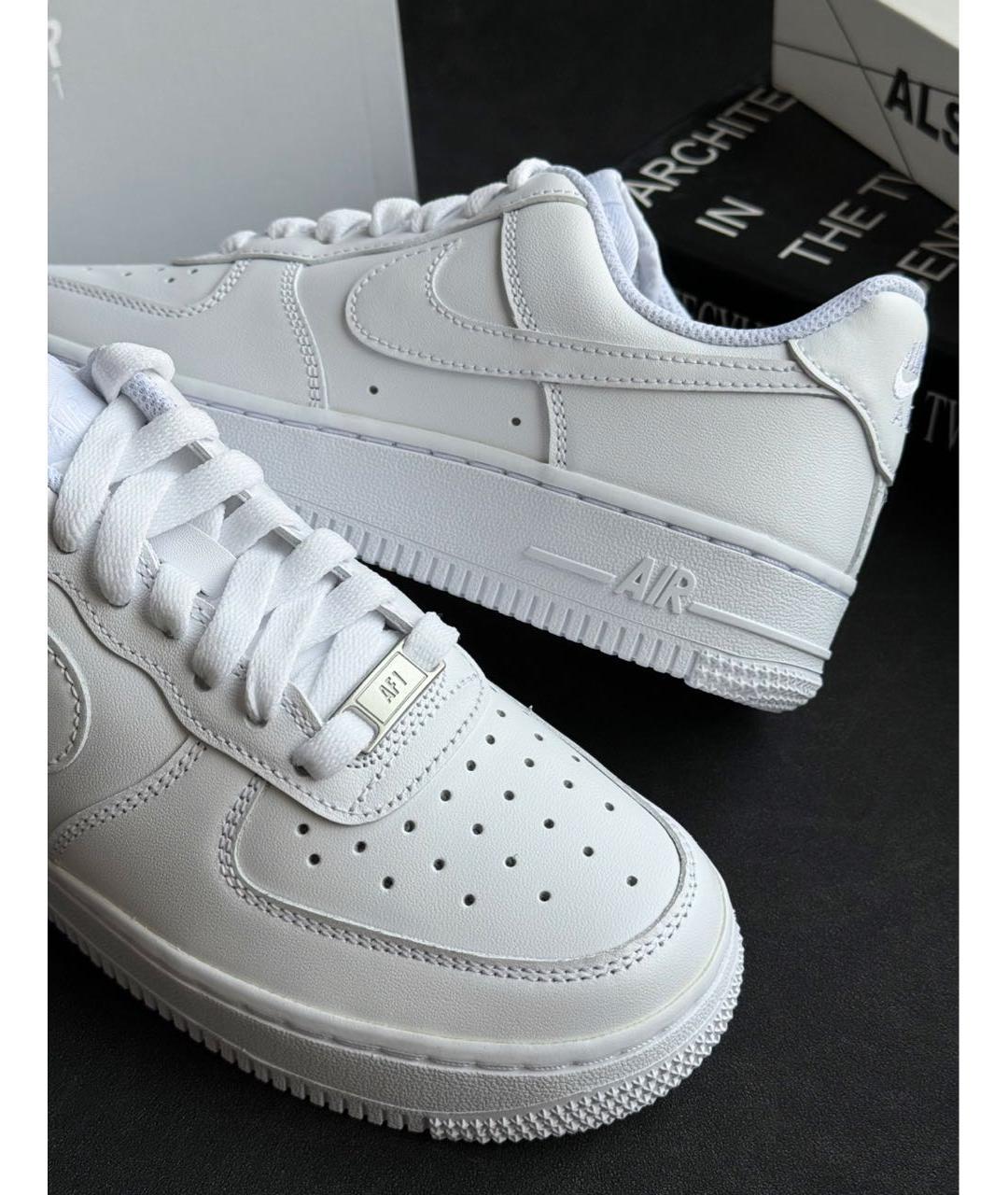 NIKE Белые кожаные кроссовки, фото 5