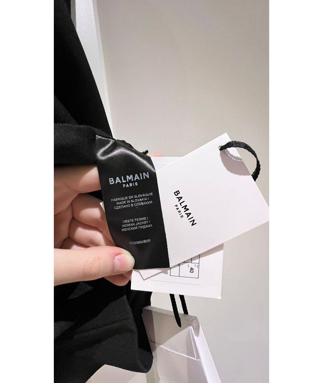 BALMAIN Черный шерстяной жакет/пиджак, фото 4