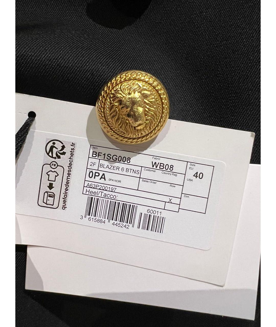 BALMAIN Черный шерстяной жакет/пиджак, фото 5