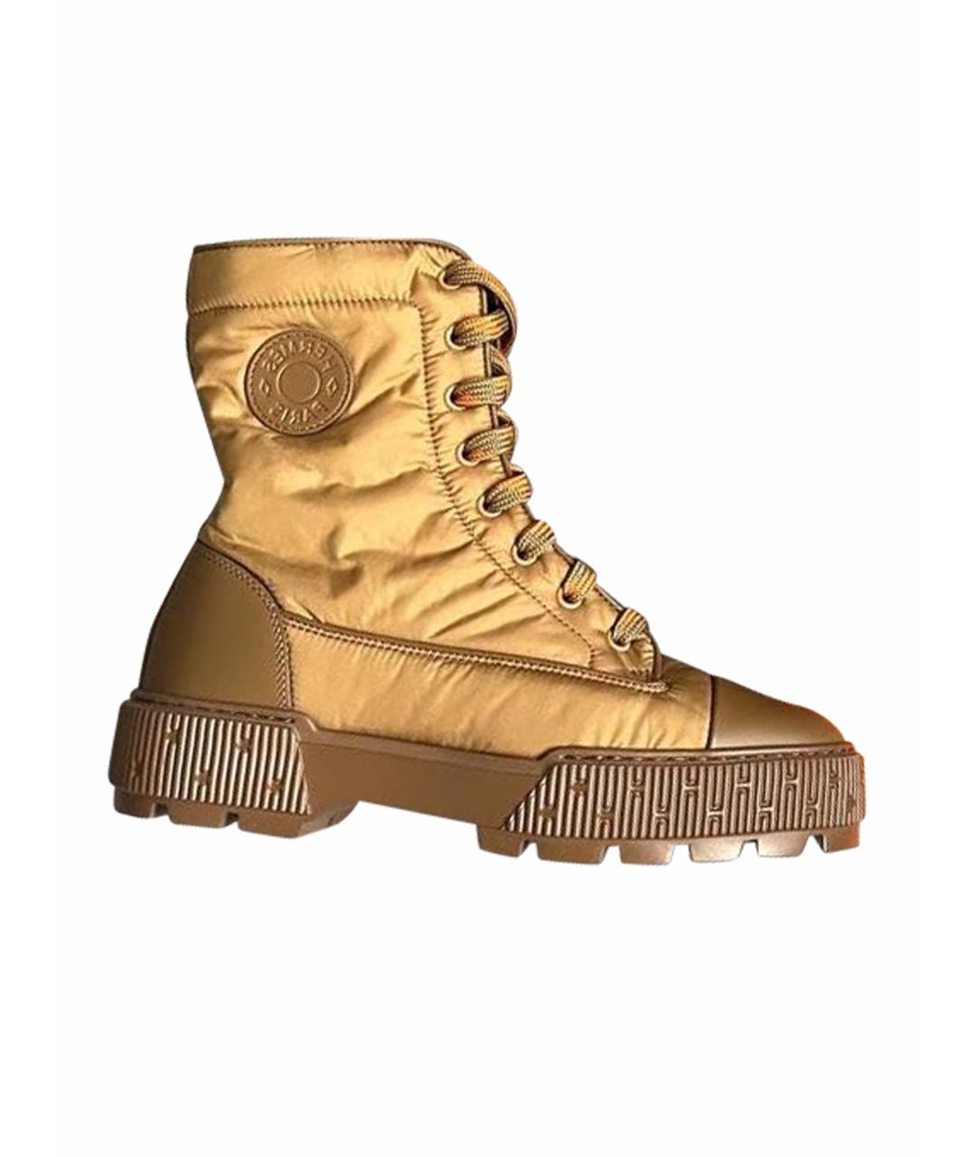 HERMES Коричневые синтетические ботинки, фото 1