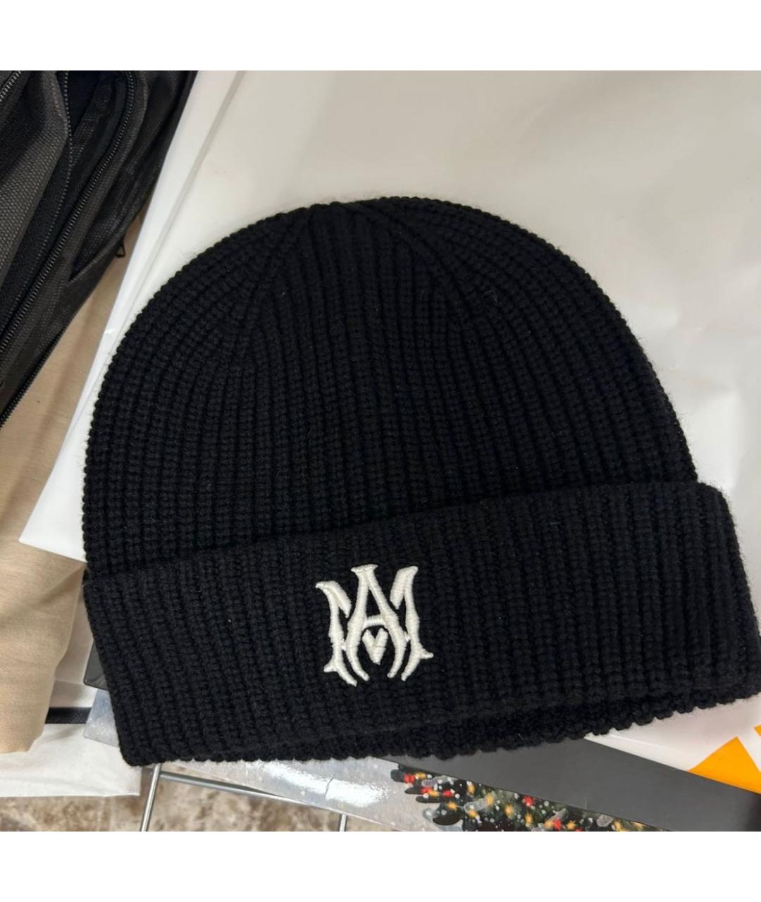 AMIRI Черная кашемировая шапка, фото 2