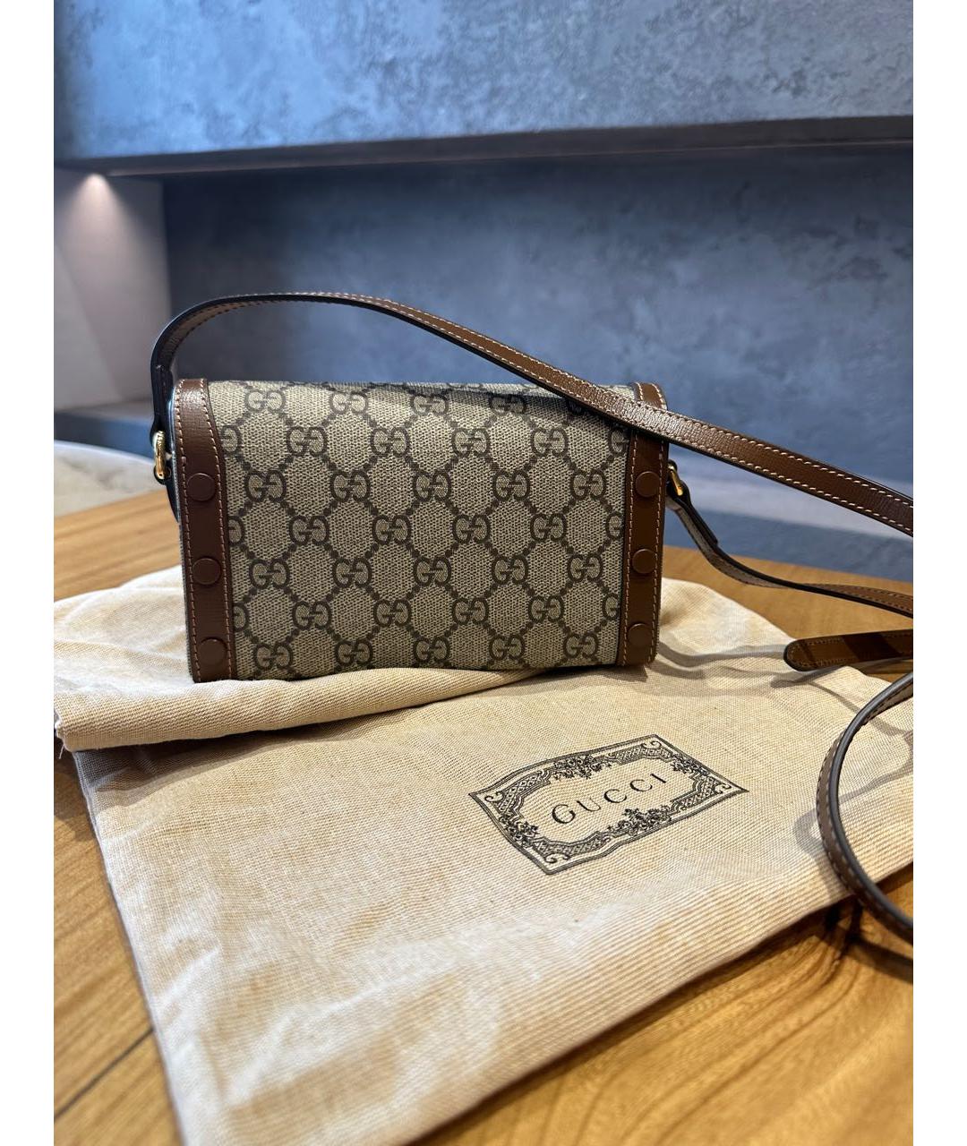 GUCCI Бежевая кожаная сумка через плечо, фото 3