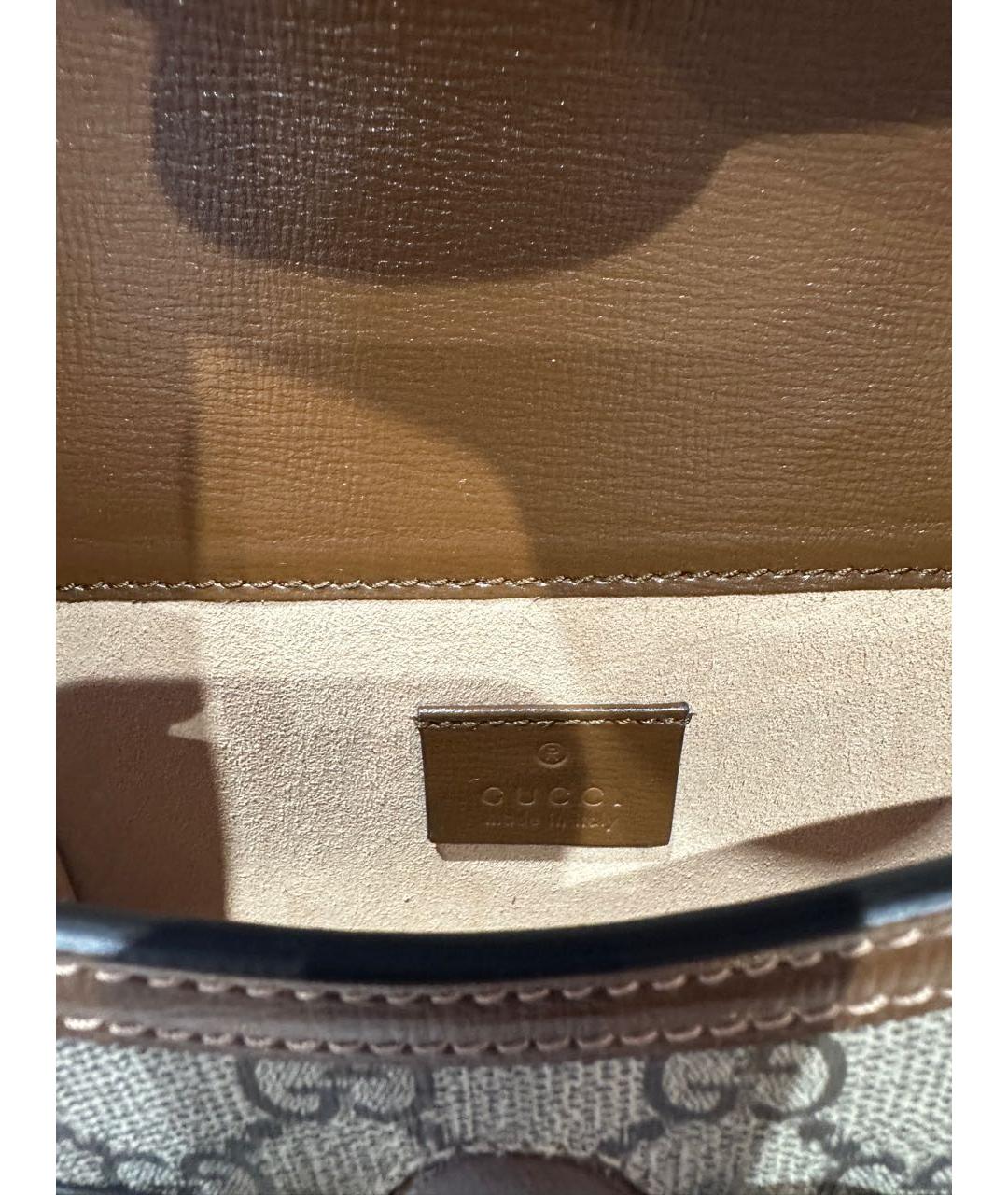 GUCCI Бежевая кожаная сумка через плечо, фото 8