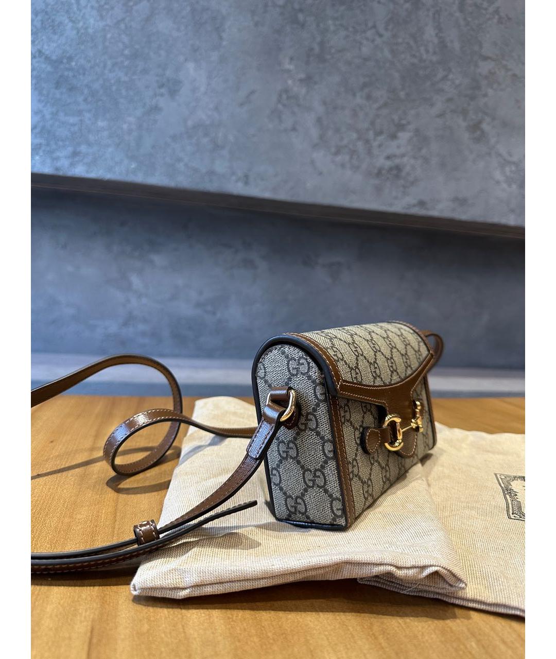 GUCCI Бежевая кожаная сумка через плечо, фото 4