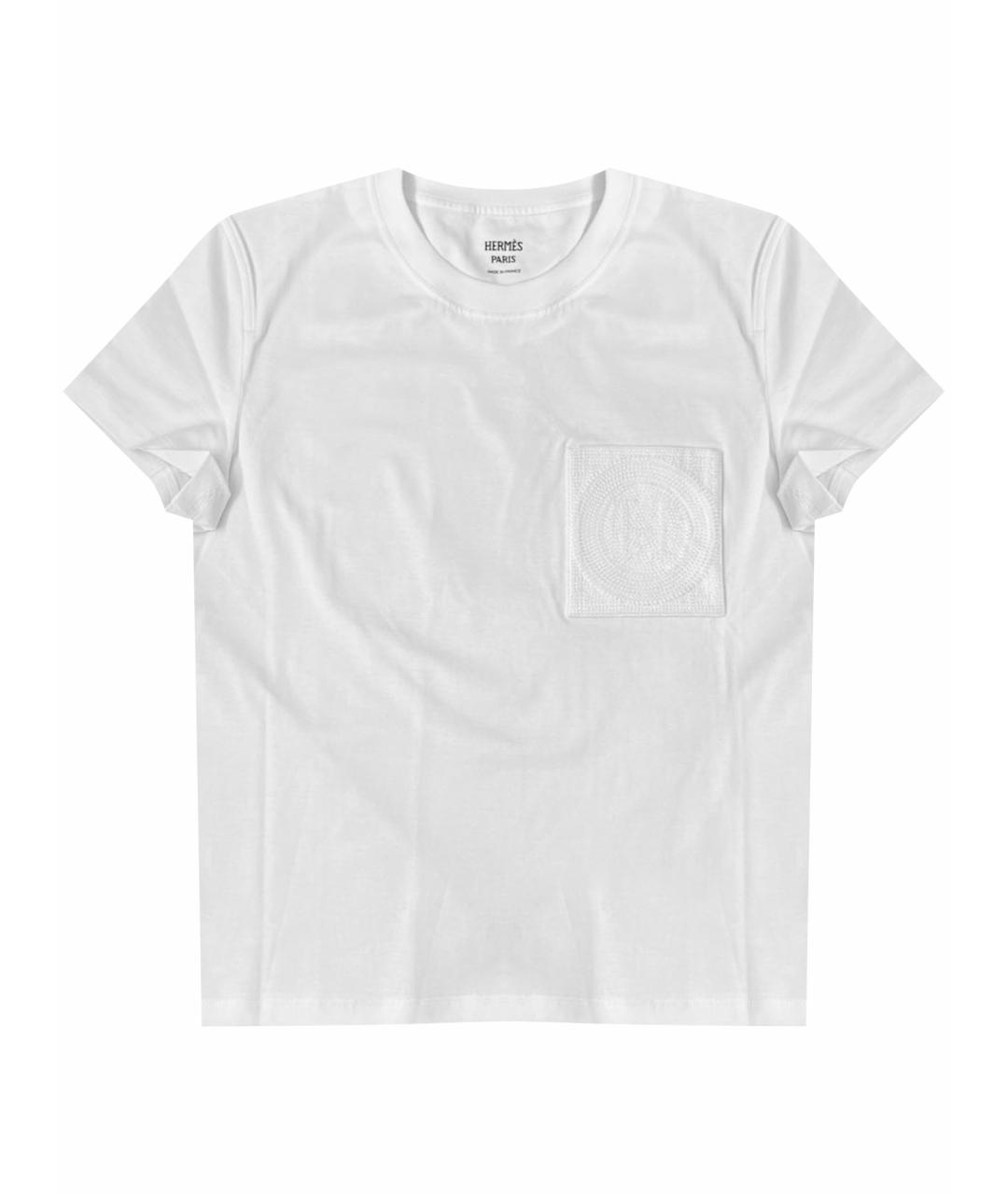 HERMES Белая хлопковая футболка, фото 1