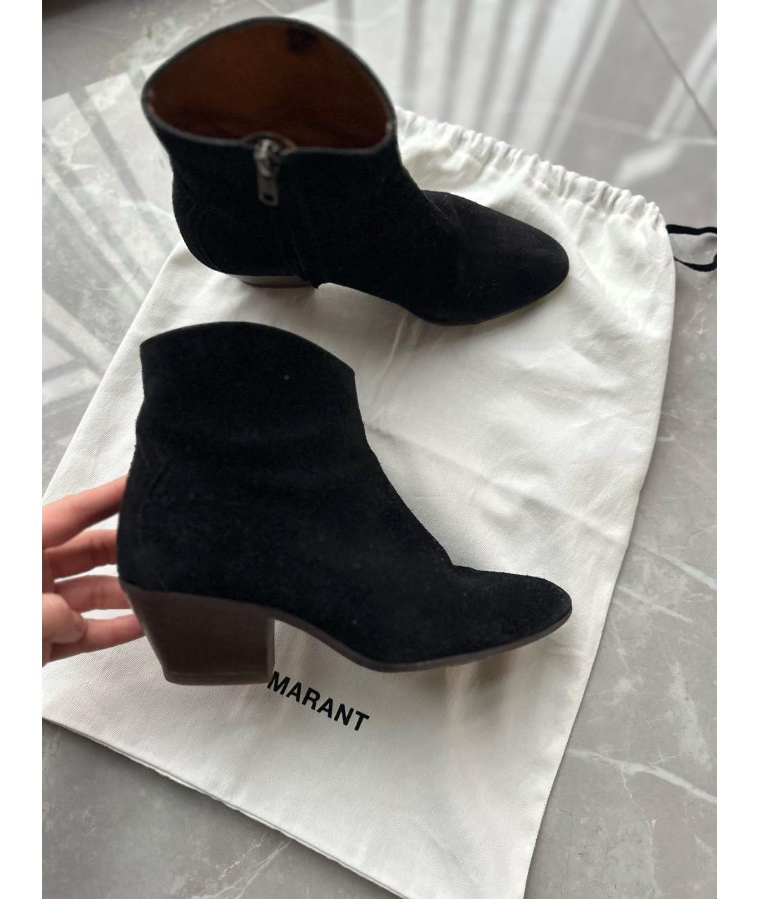 ISABEL MARANT Черные замшевые сапоги, фото 2