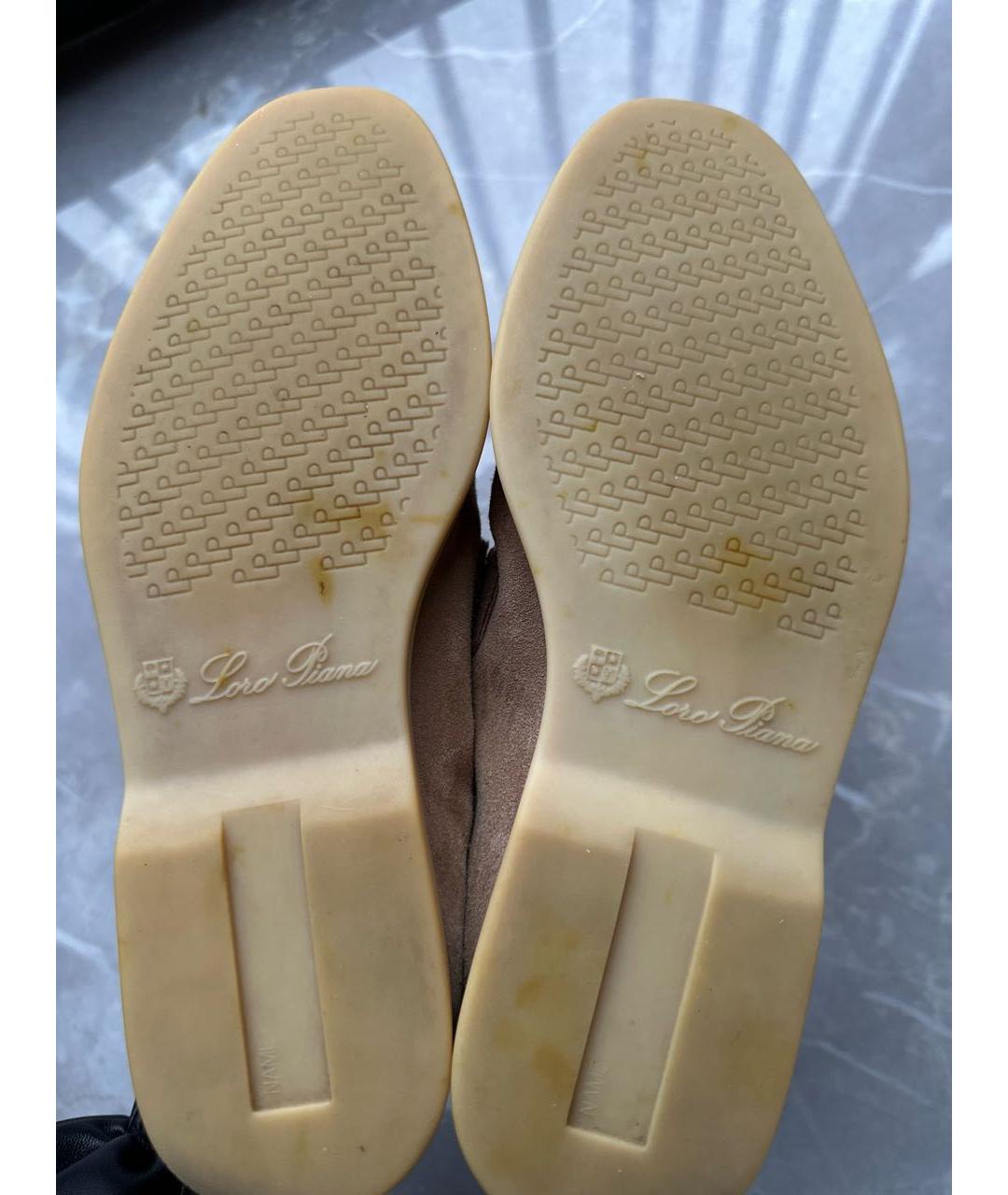 LORO PIANA Бежевые замшевые лоферы, фото 3