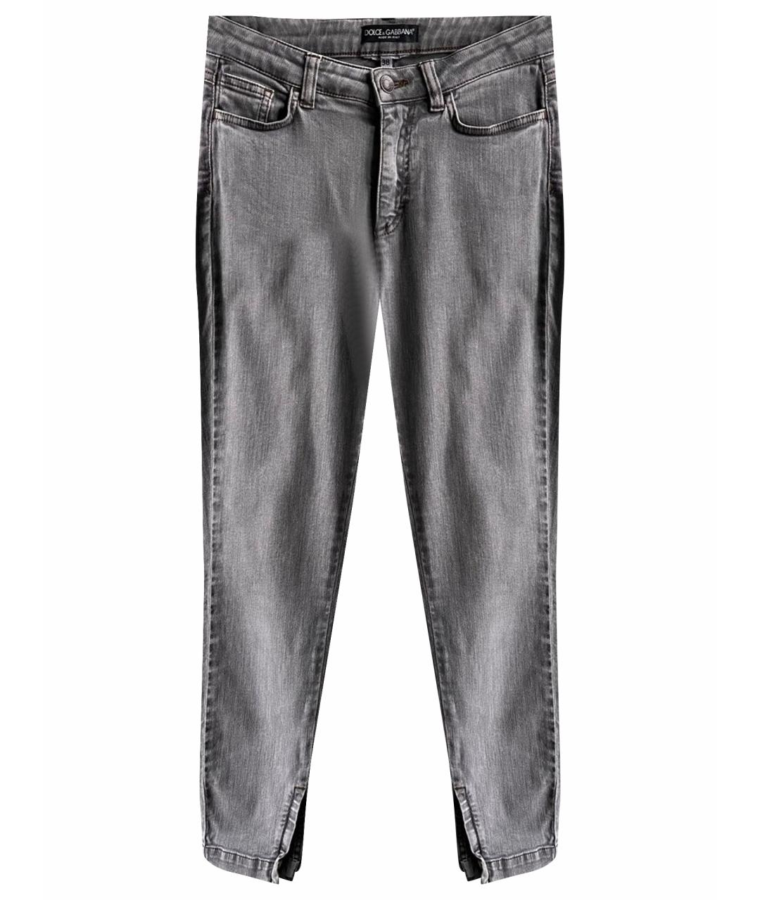DOLCE&GABBANA Серые хлопко-эластановые джинсы слим, фото 1