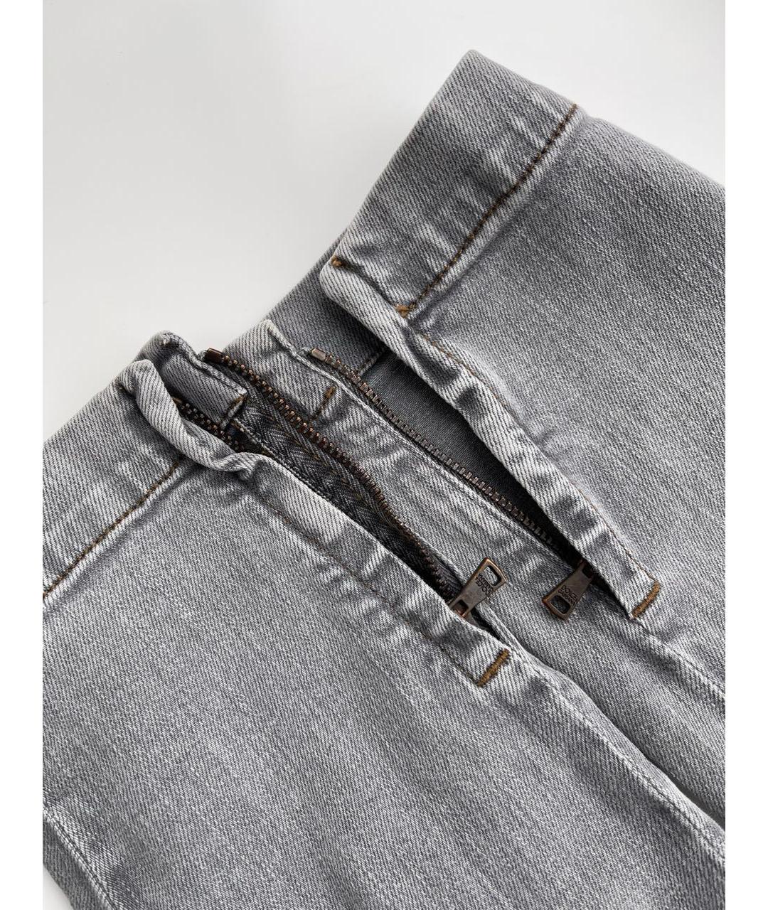 DOLCE&GABBANA Серые хлопко-эластановые джинсы слим, фото 7