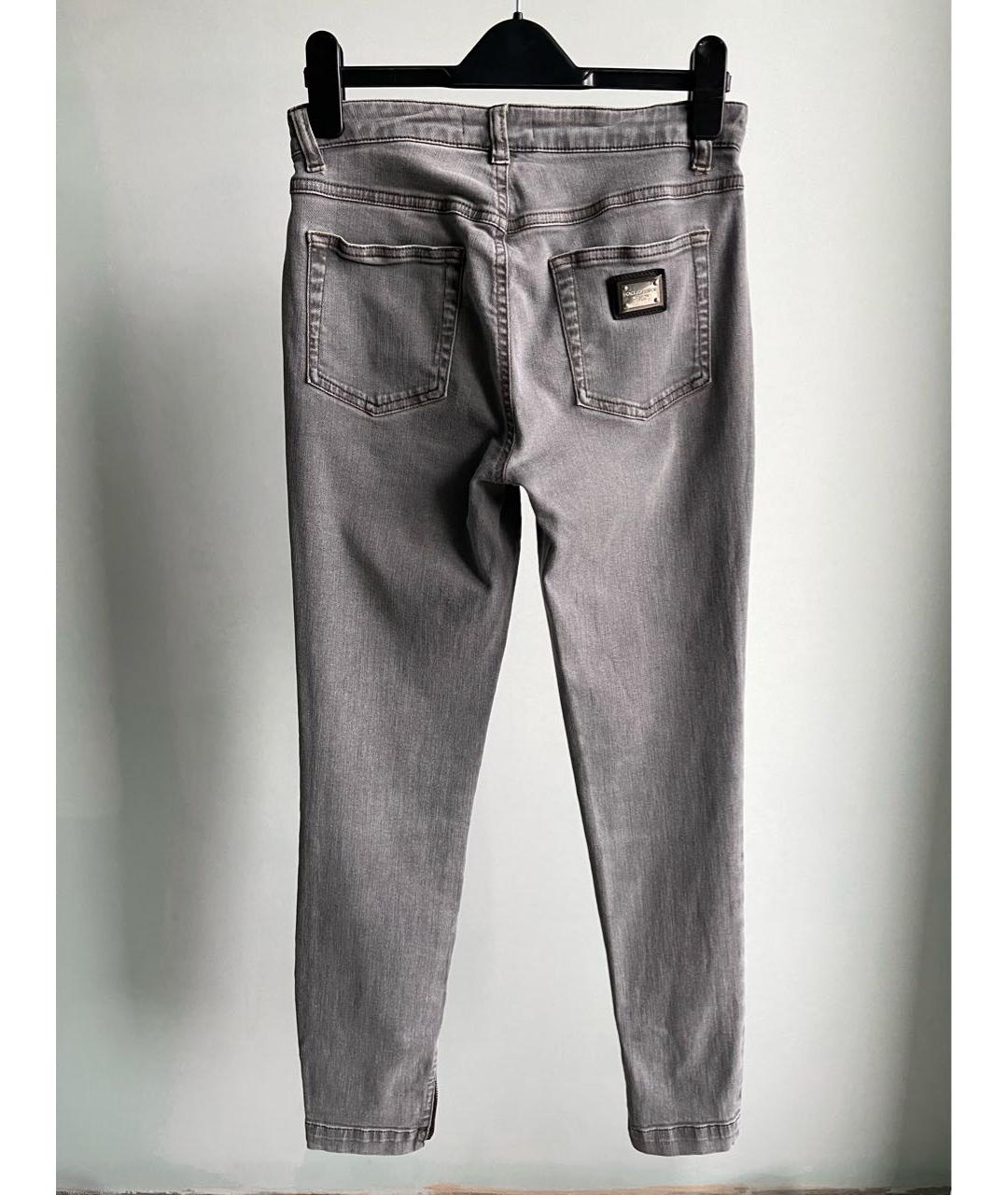 DOLCE&GABBANA Серые хлопко-эластановые джинсы слим, фото 2