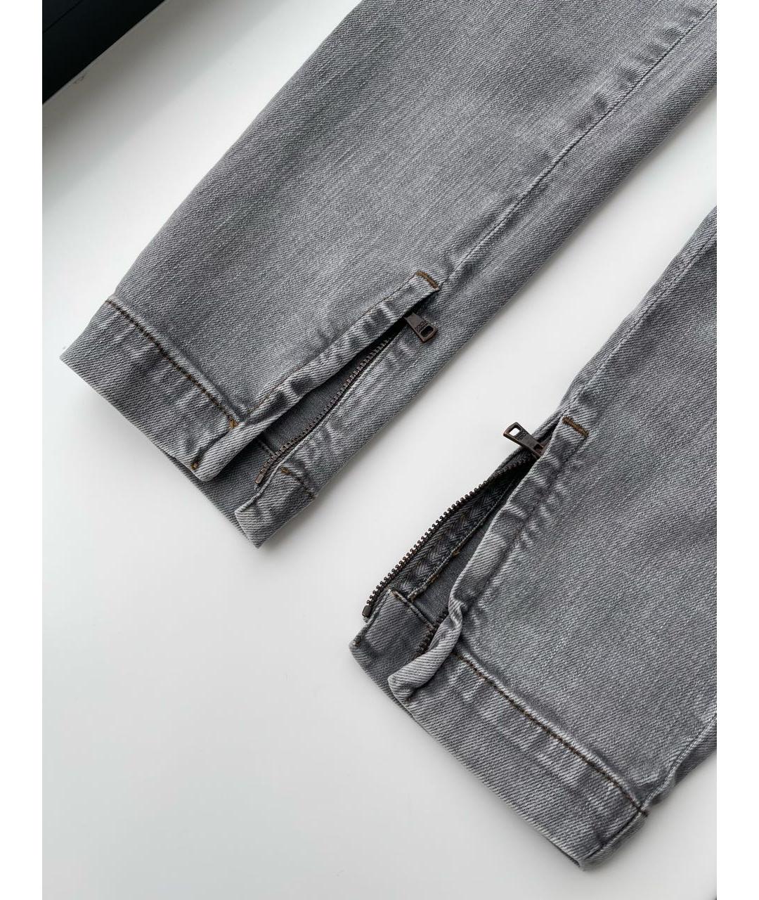 DOLCE&GABBANA Серые хлопко-эластановые джинсы слим, фото 4