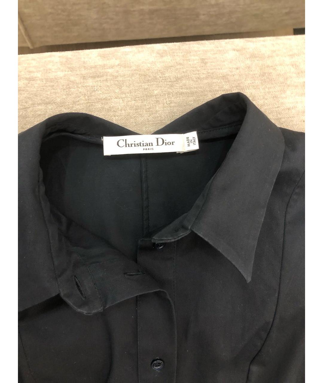 CHRISTIAN DIOR Темно-синее хлопко-эластановое повседневное платье, фото 3