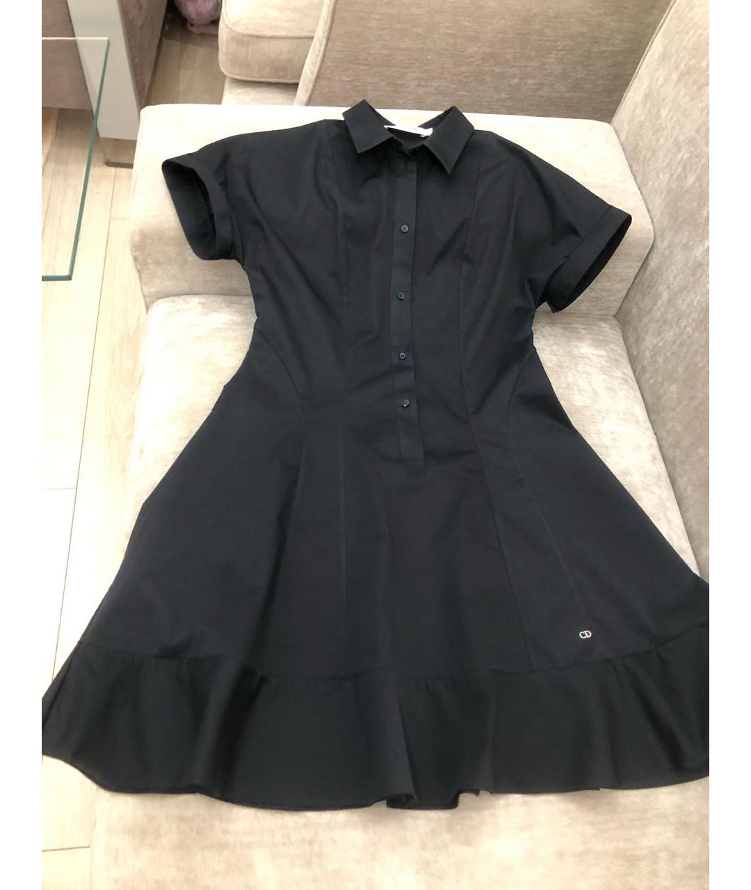 CHRISTIAN DIOR Темно-синее хлопко-эластановое повседневное платье, фото 4