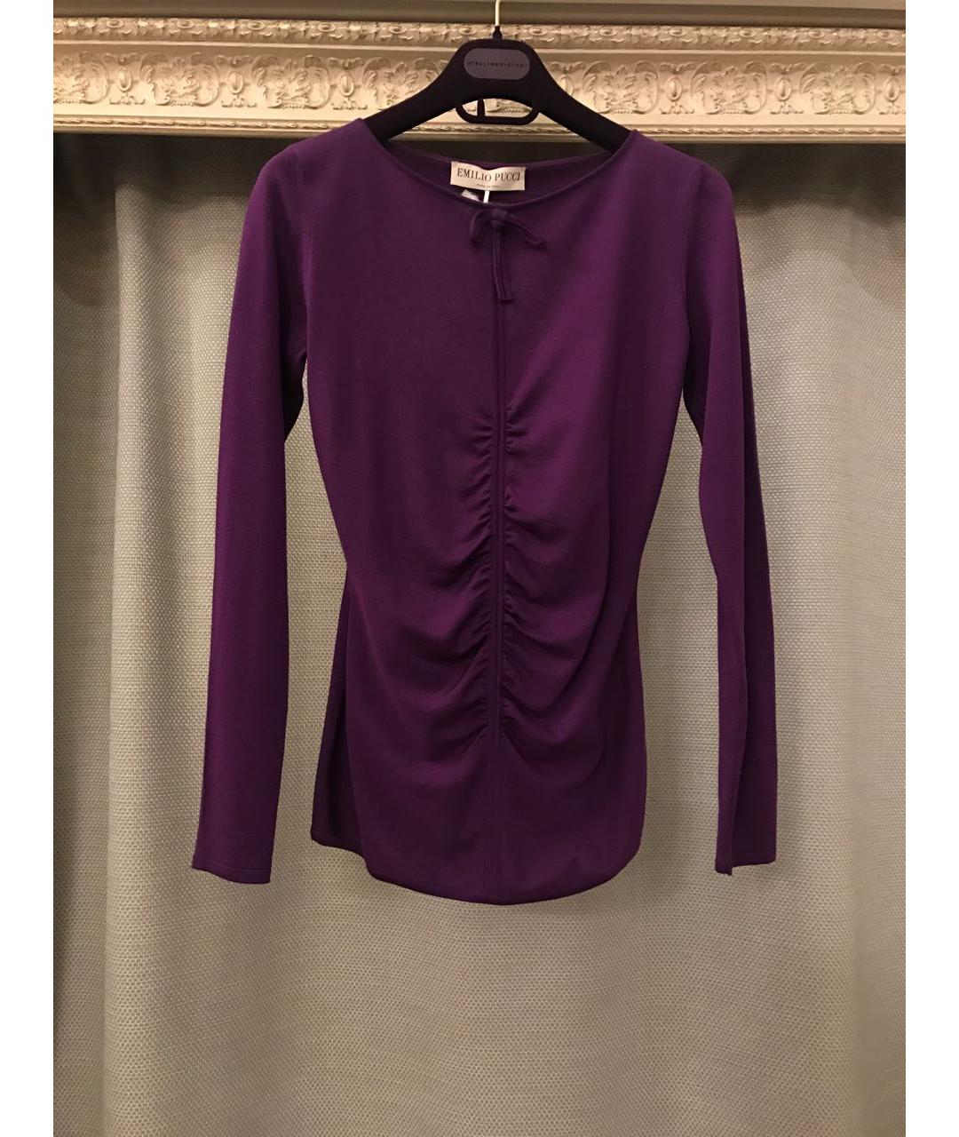 EMILIO PUCCI Фиолетовый шерстяной джемпер / свитер, фото 5