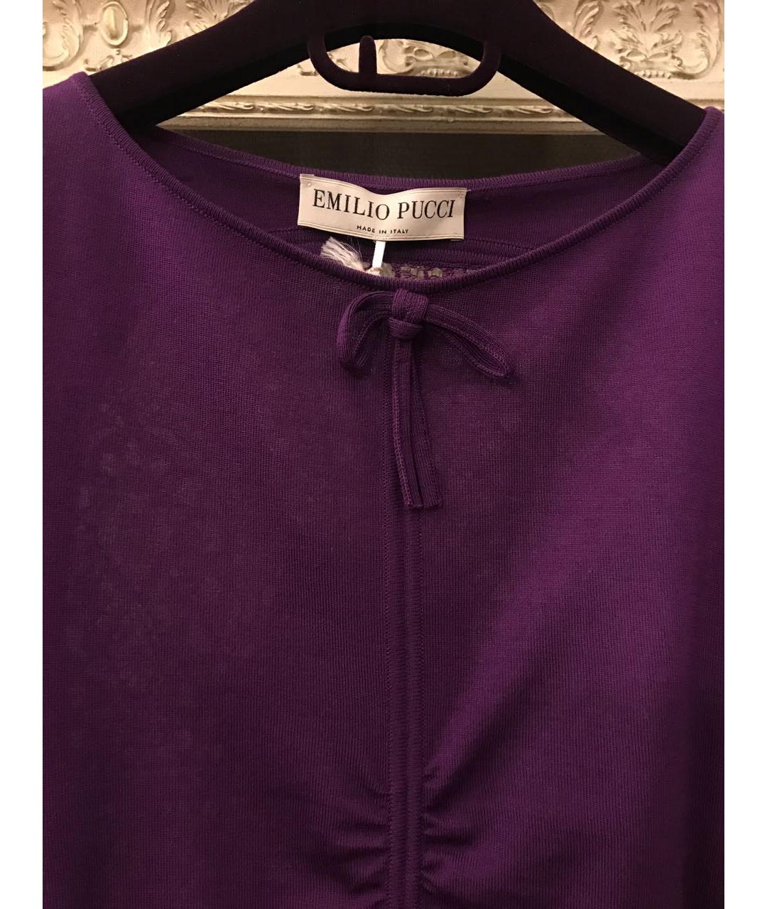 EMILIO PUCCI Фиолетовый шерстяной джемпер / свитер, фото 6