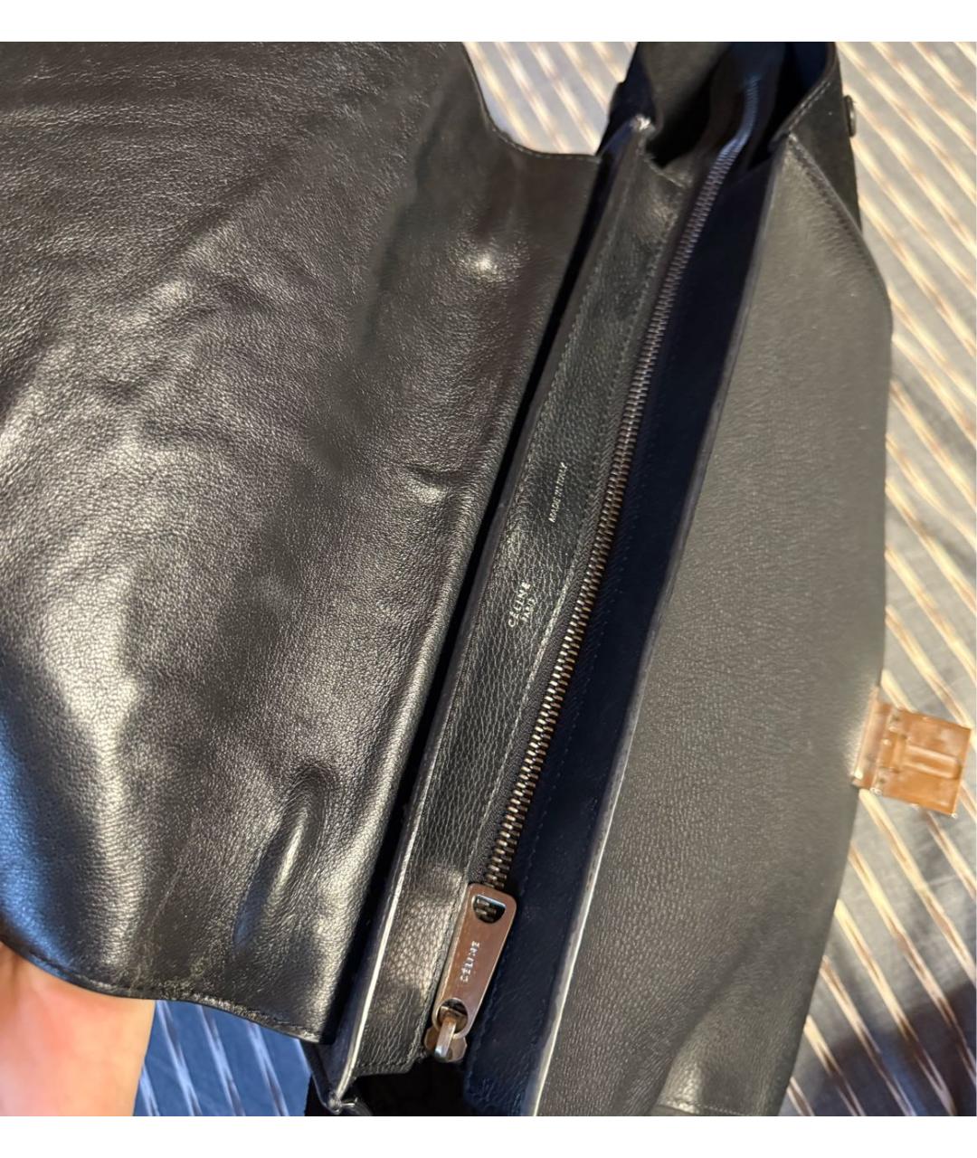 CELINE Черная кожаная сумка через плечо, фото 4