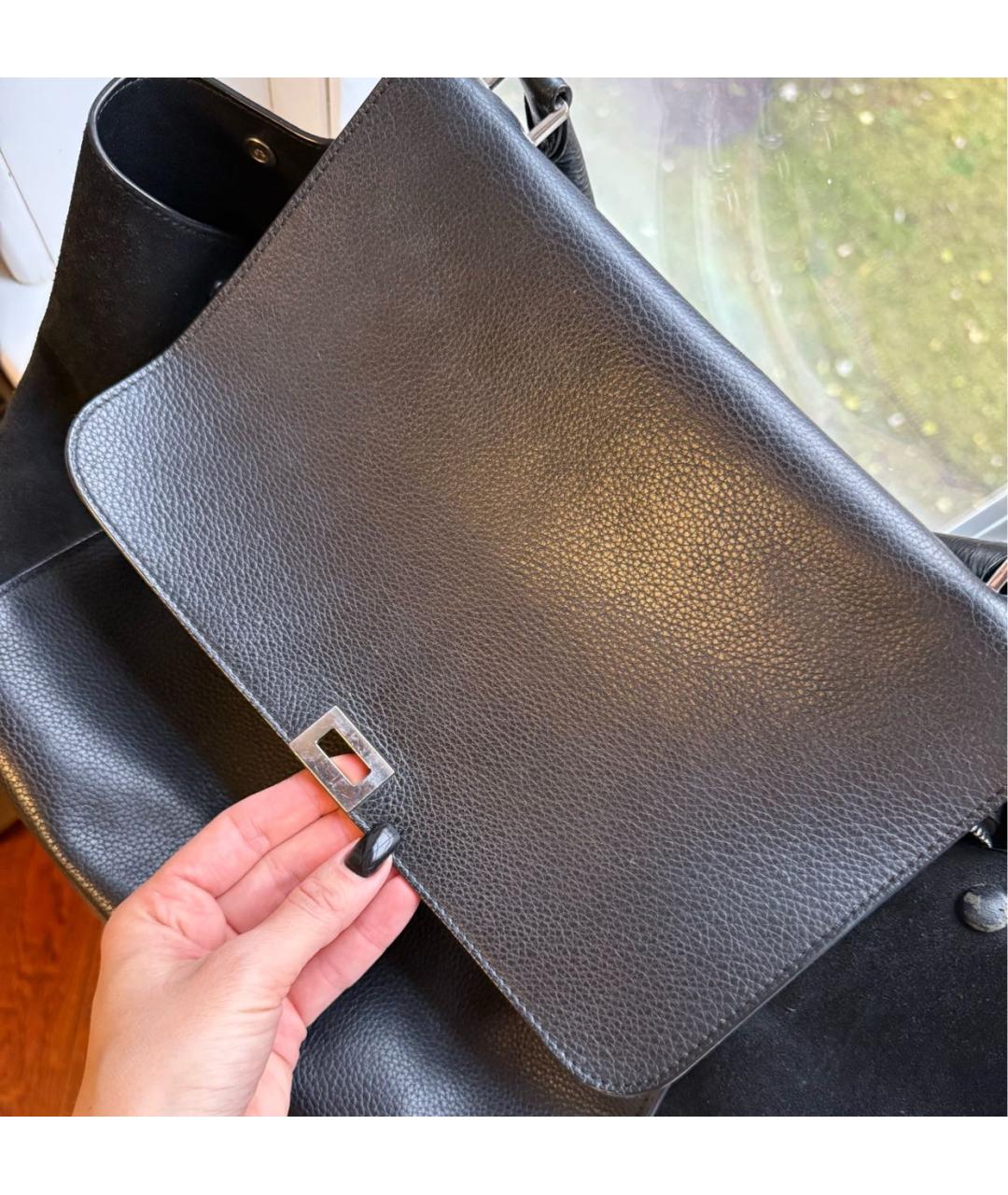 CELINE Черная кожаная сумка через плечо, фото 8
