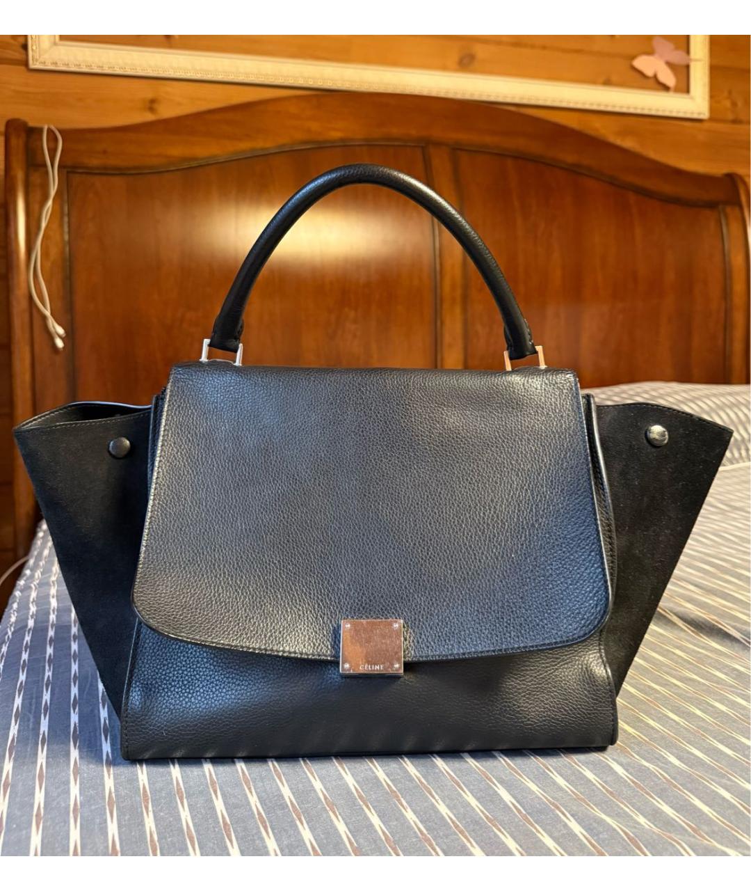 CELINE Черная кожаная сумка через плечо, фото 9