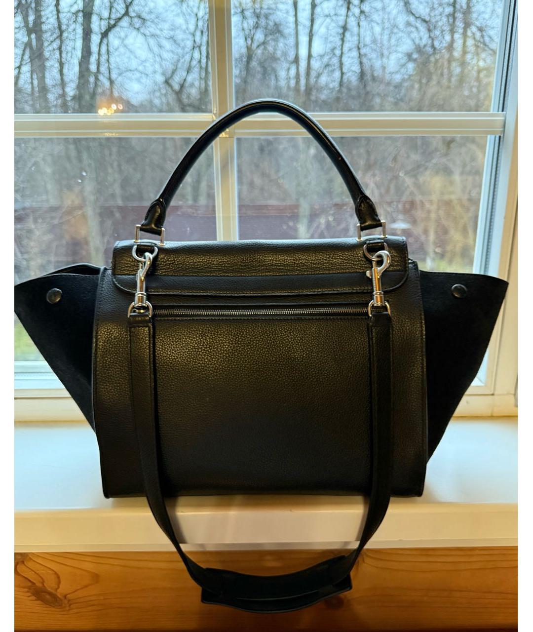 CELINE Черная кожаная сумка через плечо, фото 3