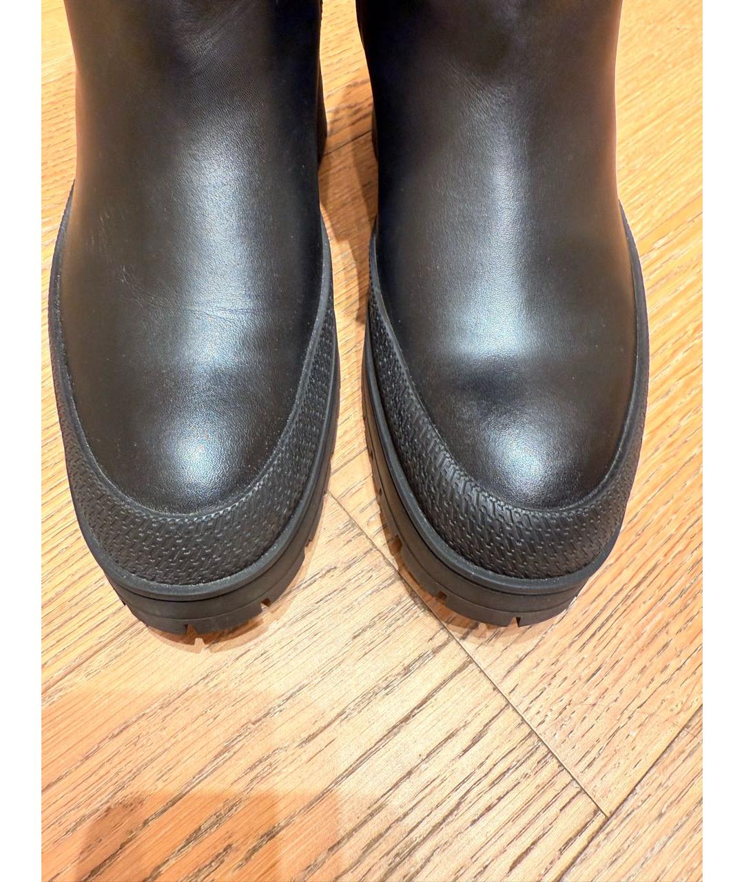 HERMES Черные кожаные сапоги, фото 4