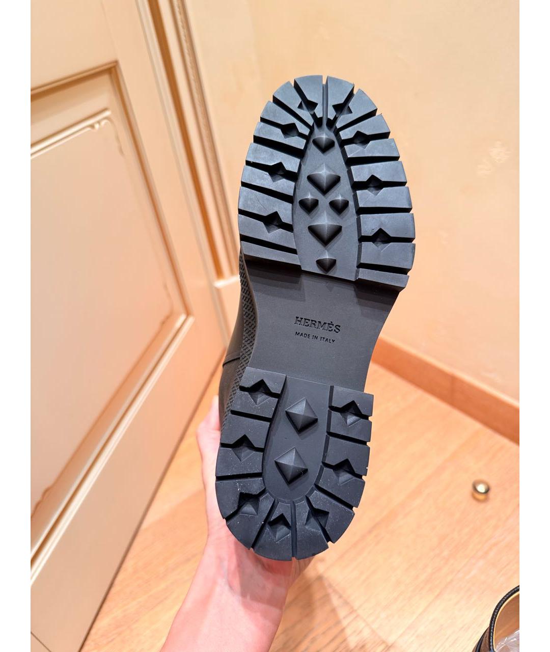 HERMES Черные кожаные сапоги, фото 6