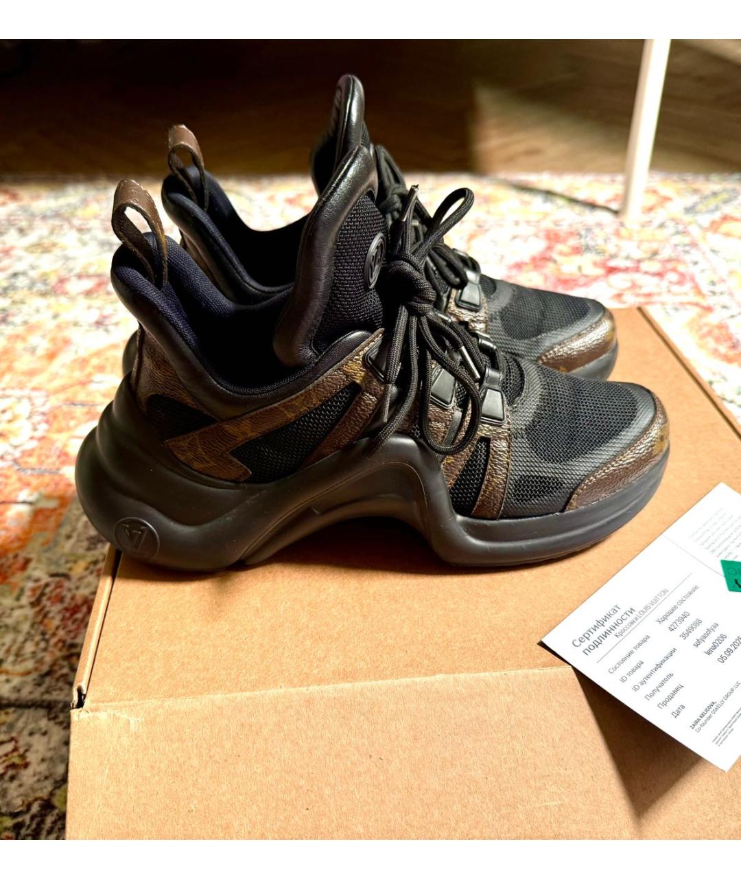 LOUIS VUITTON Черные текстильные кроссовки, фото 6