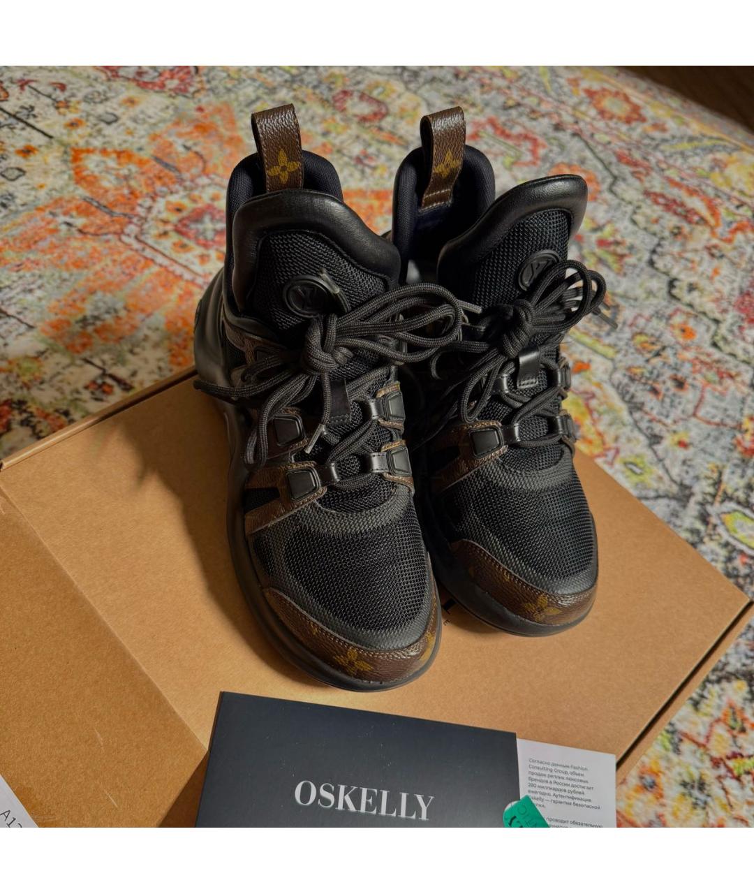 LOUIS VUITTON Черные текстильные кроссовки, фото 2