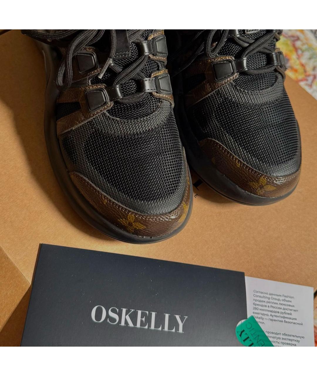 LOUIS VUITTON Черные текстильные кроссовки, фото 3