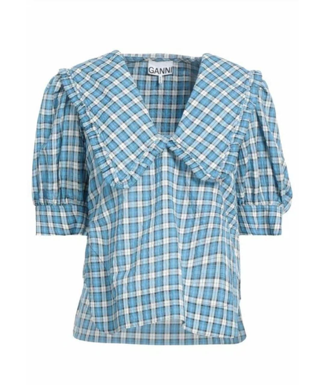 GANNI Голубая хлопковая блузы, фото 1