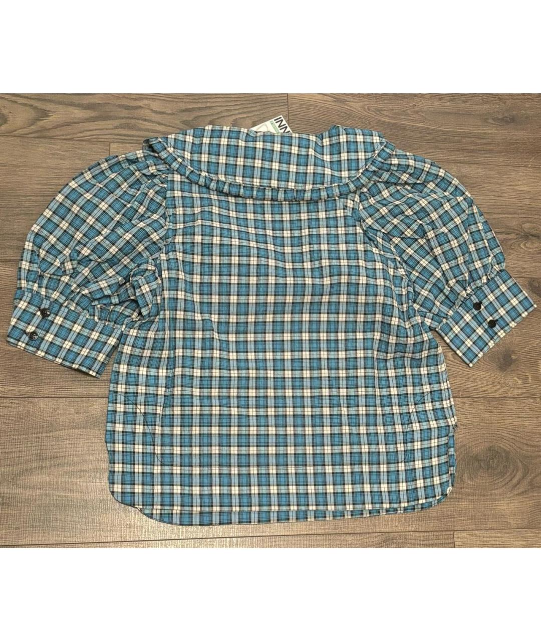 GANNI Голубая хлопковая блузы, фото 7