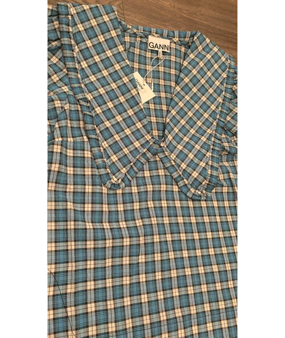 GANNI Голубая хлопковая блузы, фото 6