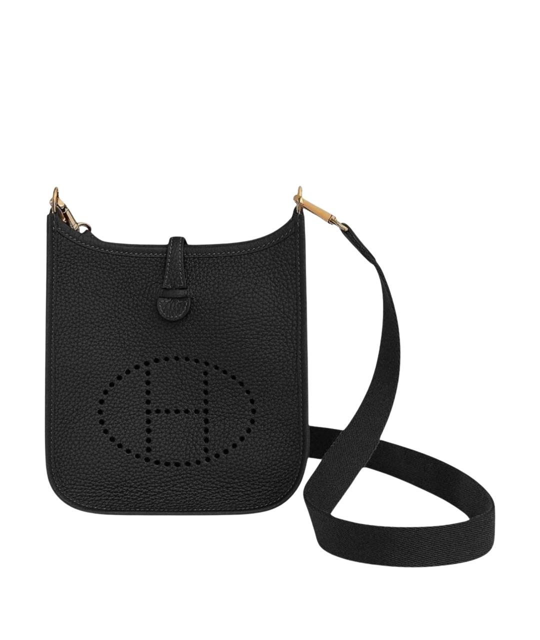 HERMES Черная кожаная сумка через плечо, фото 1